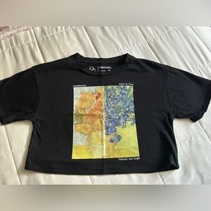 🎨 OG Organic Generation Crop Vincent van Gogh Top Black Multi XS